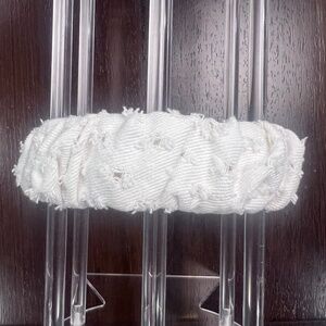 Lele Sadoughi-  Distressed Denim Kelly Headband in Chalk White